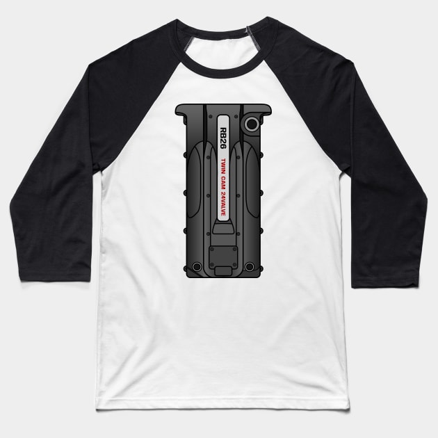 Black RB26 Baseball T-Shirt by turboosted